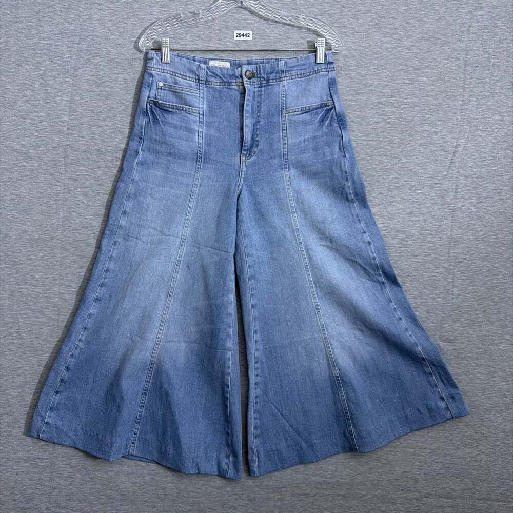 Anthropologie Pilcro Women's Size 28 Blue Denim Mid-Rise Wide Leg Jeans - Picture 2 of 14